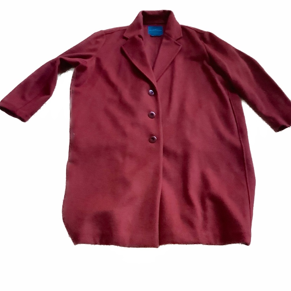 J Crew Wool knee length deep red coat
